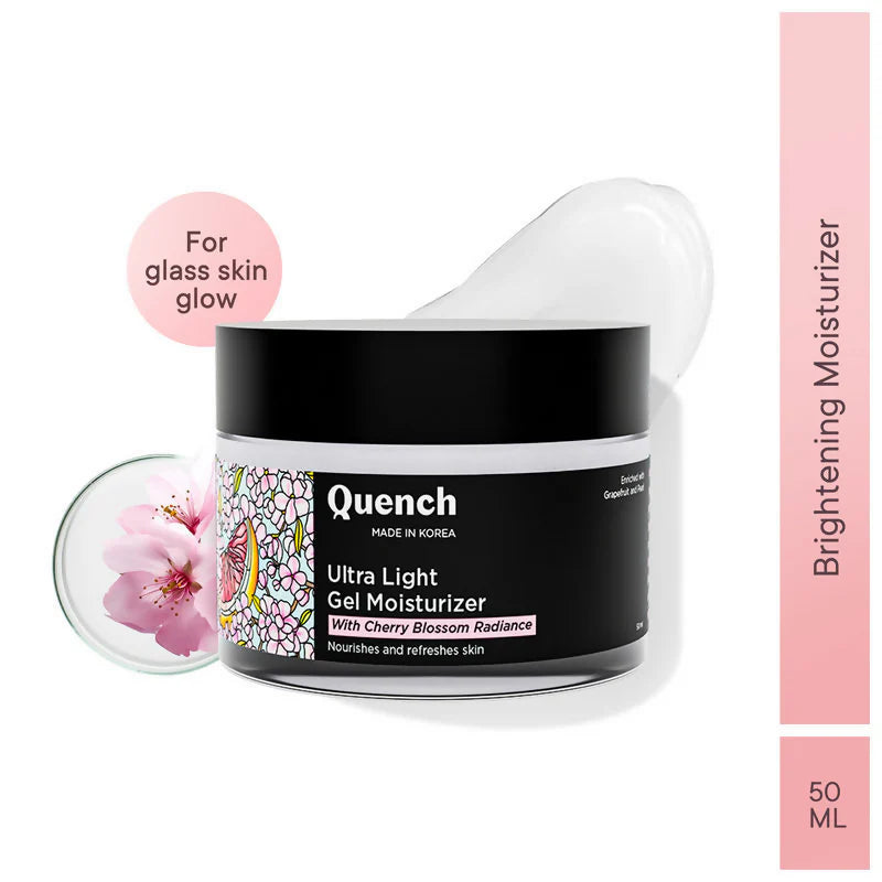 Quench Ultra Light Gel Moisturizer With 2% Niacinamide & Cherry Blossom For Intense Brightening - 50 ml