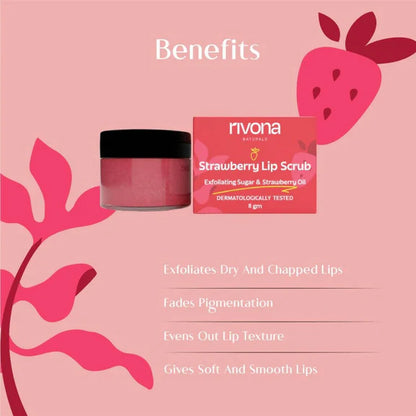 Rivona Naturals Strawberry Lip Scrub - 8 gm