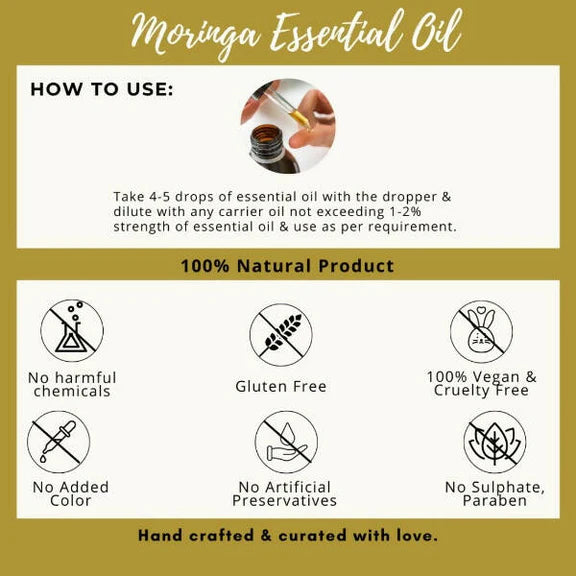 Organicos Moringa Essential Oil - 15 ml