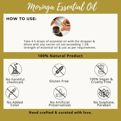 Organicos Moringa Essential Oil - 15 ml