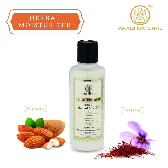 Khadi Natural Almond & Saffron Herbal Moisturizer - 210 ml