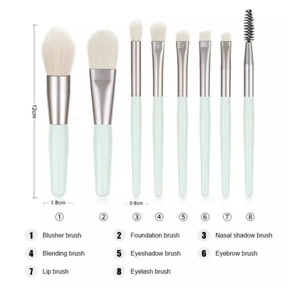Favon Pack of 8 Professional Makeup Brushes with Free Pouch - Combo