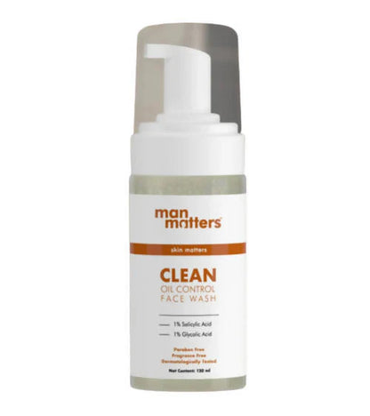 Man Matters Clean Oil Control Face Wash For Men With % Salicylic & Glycolic Acid