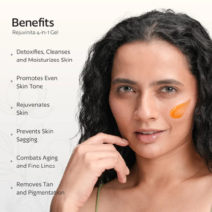 Rejuvinita 4-in-1 Organic Gel (Massage Gel, Leave-on Mask, Cleanser, Soap-Free Wash), 50gm