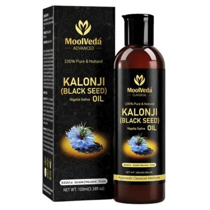 Moolveda Premium Cold Pressed Kalonji Oil - Black - 100 ml