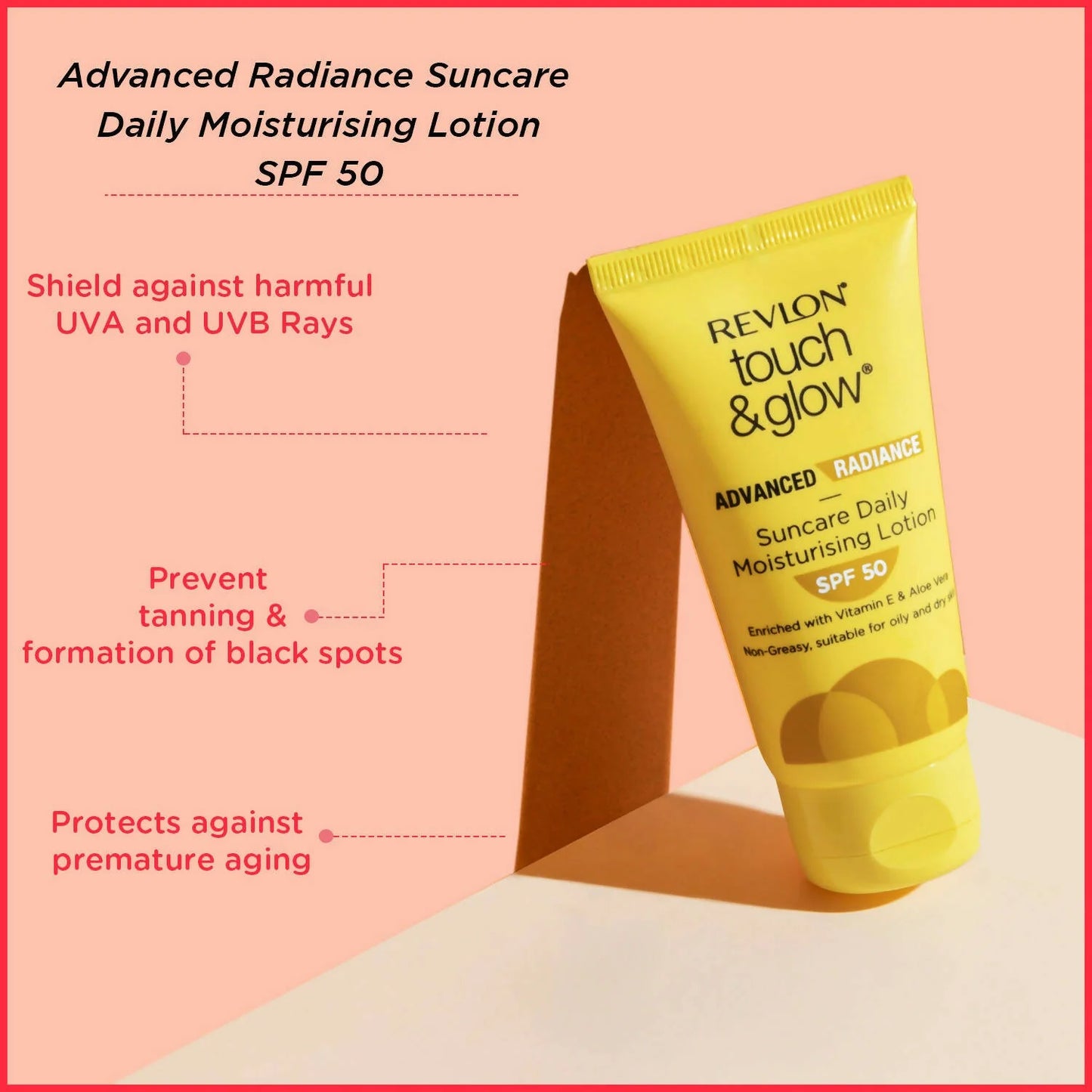 Revlon Touch & Glow Advanced Radiance Sun Care Daily Moisturizing Lotion SPF 50 - 50 ml