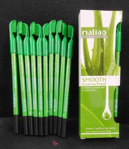 Maliao Black Eyebrow Pencils For Ease And Precise Application (Pack Of 12) - Pack of 12