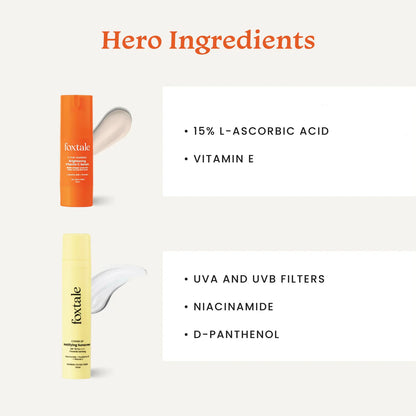 Foxtale Getting Even Skin Care Kit: C For Yourself Vitamin C Serum + Matte Finish Sunscreen