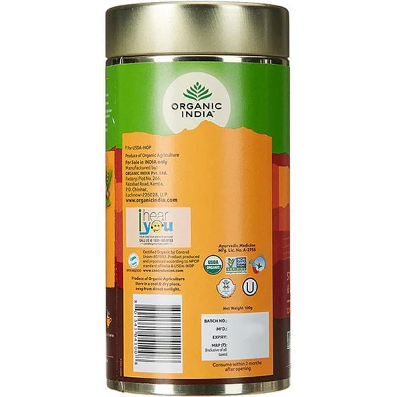 Organic India Tulsi Ginger Tea Tin - 100 gm