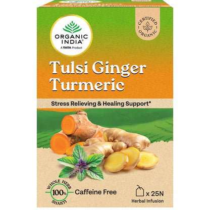 Organic India Tulsi Ginger Tea Tin - 100 gm