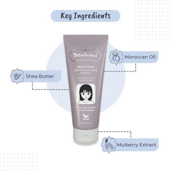 Teenilicious Hand Cream With Moroccan Oil & Mulberry - 60 gm
