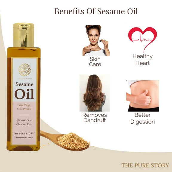 The Pure Story Natural Cold Pressed Oil for Hair & Skin with Seasame - 100 ml