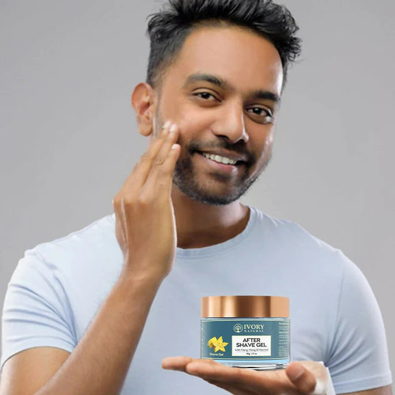 Ivory Natural After Shave Gel For Gentle Post-Shave, Reduced Facial Worries - 50 gm