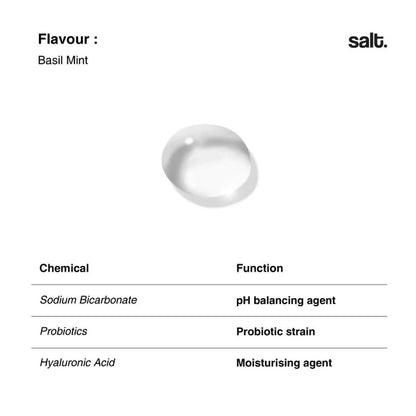 Salt. Oral Care Balance Mouthwash Natural Alkaline Probiotic Mouthwash with Basil Mint - 330 ml