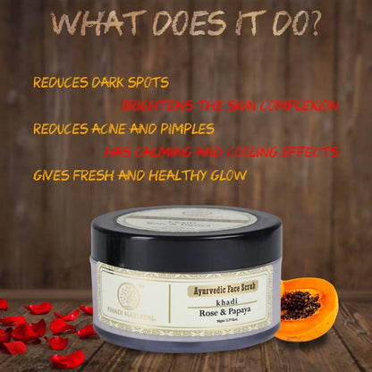 Khadi Natural Rose & Papaya Ayurvedic Face Scrub - 50 gm