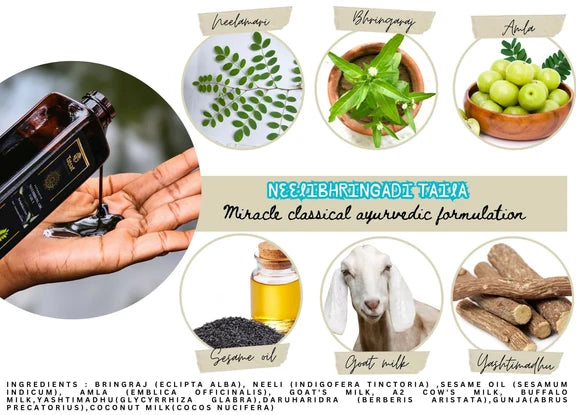 Tatsat Neelibhringadi Classical Ayurvedic Hair Oil For Lush Black Hair - 200 ml