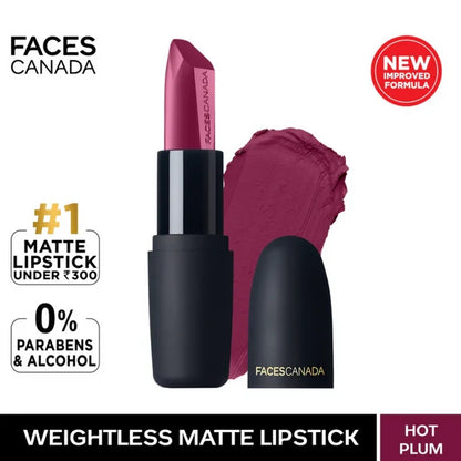 Faces Canada Weightless Matte Finish Lipstick - Hot Plum 24 - 4 gm