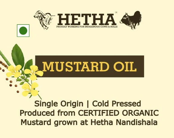 Hetha Organic Cold Pressed Black Mustard Oil - 550 ml