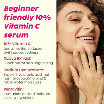 PLIX The Plant Fix 10% Vitamin C Glow Face Serum & Lip Scrub For Skin Brightening & Exfoliate Lips - combo