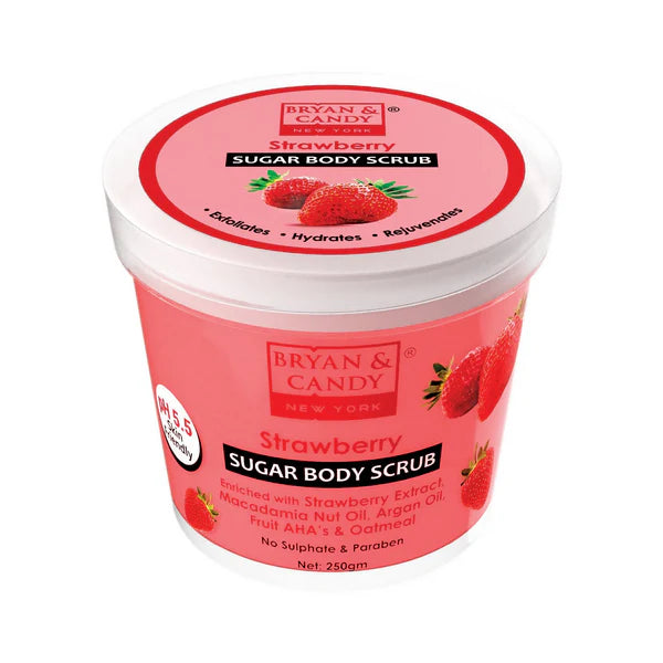 Bryan & Candy Strawberry Sugar Body Scrub - 250 gm