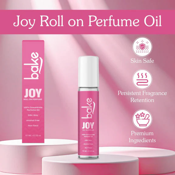 Bake Joy 100% Concentrated Perfume Oil Roll on Fragrance For Men & Women - Peony - 10 ml