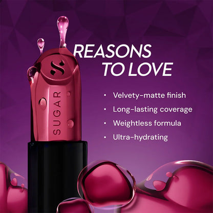 SUGAR Glide Peptide Serum Lipstick with Vitamin E - 05 Parisian Pink - 4.2 gm