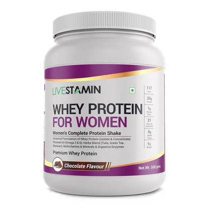 Livestamin Whey Protein For Women - Chocolate Flavour - 500 gm