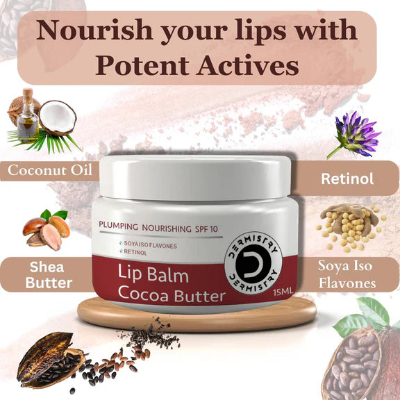 Dermistry Nourishing Cocoa Butter Lip Balm & Coffee Lip Scrub - combo