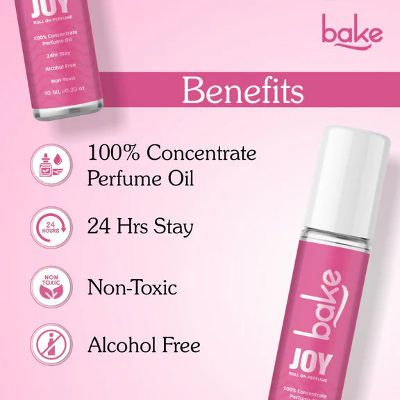 Bake Joy 100% Concentrated Perfume Oil Roll on Fragrance For Men & Women - Peony - 10 ml