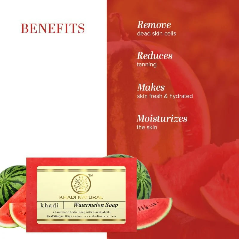 Khadi Natural Watermelon Handmade Soap - 125 gm