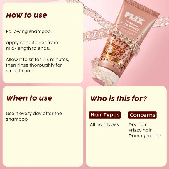 Plix The Plant Fix Flaxseed Ultrasmooth Advanced Conditioner - 175 ml