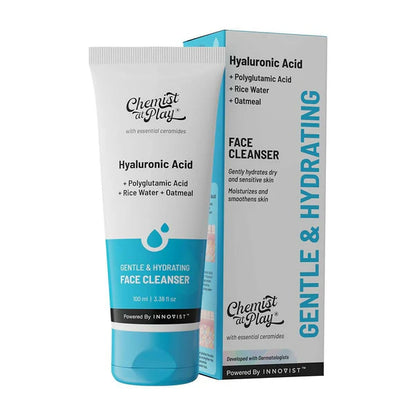 Chemist at Play Gentle & Hydrating Face Cleanser with Vitamin E, Rice Water & Oatmeal, Removes Excess Oil & Dirt - 100 ml
