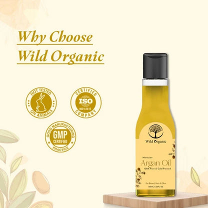Wild Organic Cold Pressed Argan Hair Oil - 100 ml