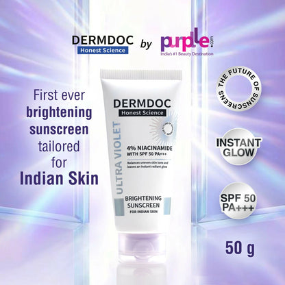 Dermdoc 4% Niacinamide With Spf 50 Pa +++ Brightening Sunscreen - 60 gm