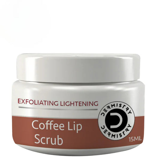 Dermistry Exfoliating Lightening Coffee & Sugar Lip Scrub for Dark Dry Chapped Lips & Pigmentation - 15 ml