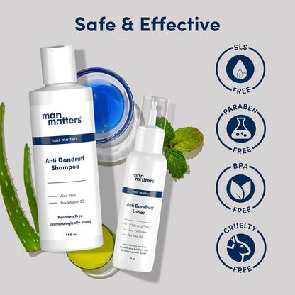 Man Matters Anti Dandruff Shampoo & Dandruff Removal Lotion Combo