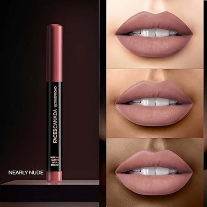 Faces Canada Ultime Pro HD Intense Matte Lipstick + Primer - Nearly Nude (Nude) - 1.4 gm