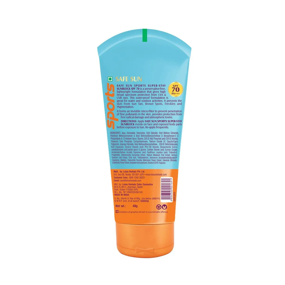 Lotus Herbals Safe Sun Sports Super Stay Sunscreen Cream