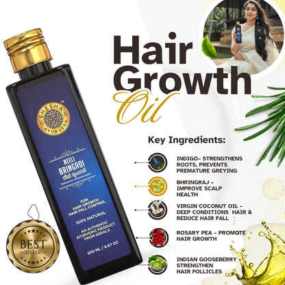 All-in-One Hair Care Duo - Nilini Natural Black Hair Color + Neeli Bringadi Hair Growth Oil