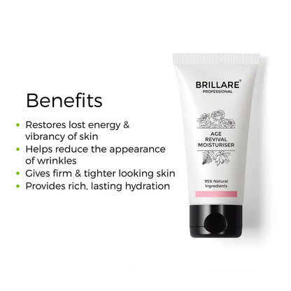 Brillare Age Revival Natural Moisturiser Cream with Indian Rose and Lotus - 50 gm