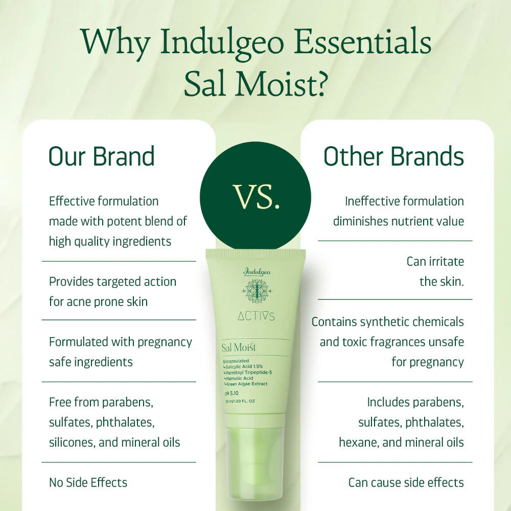 Indulgeo Essentials Sal Moist - Encapsulated Salicylic Acid Acne Healing Face Moisturiser 1.5% - 50 ml