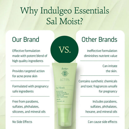 Indulgeo Essentials Sal Moist - Encapsulated Salicylic Acid Acne Healing Face Moisturiser 1.5% - 50 ml