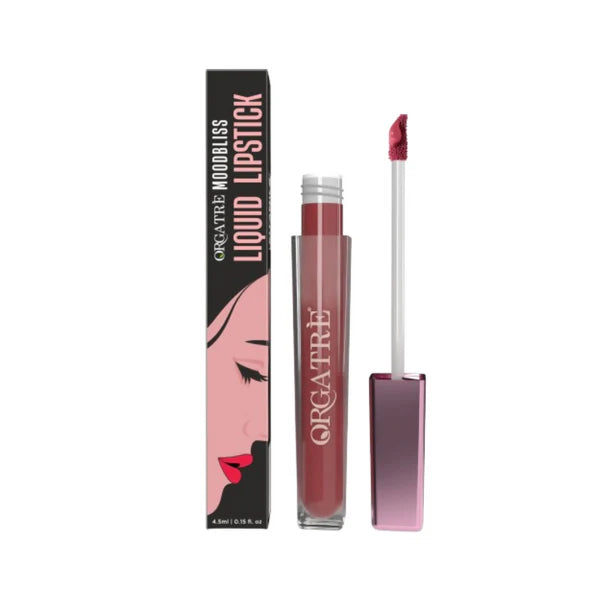 Orgatre Moodbliss Waterproof Glossy Liquid Lipstick - Ebon Rouge - 4.5 ml
