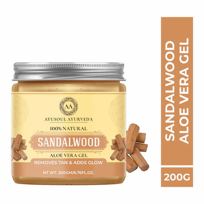 Ayusoul Ayurveda Sandalwood Aloe Vera Gel For Face & Body Skin Treatment - 200 gm