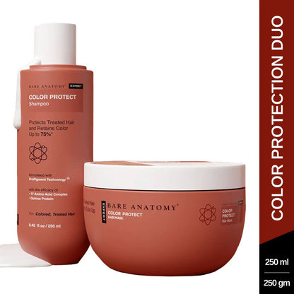 Bare Anatomy Expert Color Protect Hair Mask & Shampoo for Retains Color Upto 8 Weeks, Repairs Damage