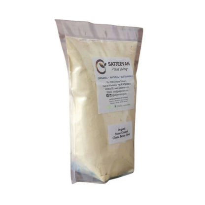 Satjeevan Organic Stone-Ground Chana Besan Flour - 500 gm