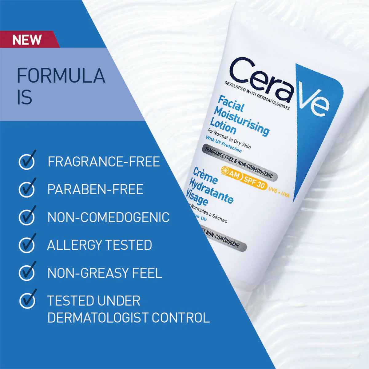 Cerave AM Facial Moisturising Lotion SPF30 for Normal to Dry Skin - 52 ml