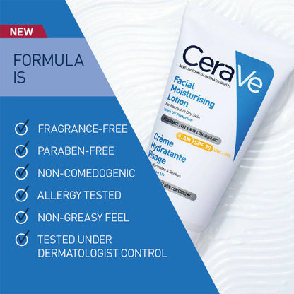 Cerave AM Facial Moisturising Lotion SPF30 for Normal to Dry Skin - 52 ml