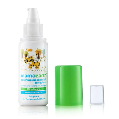 Mamaearth Dusting Powder & Soothing Massage Oil & Deeply Nourishing Wash for Babies -combo