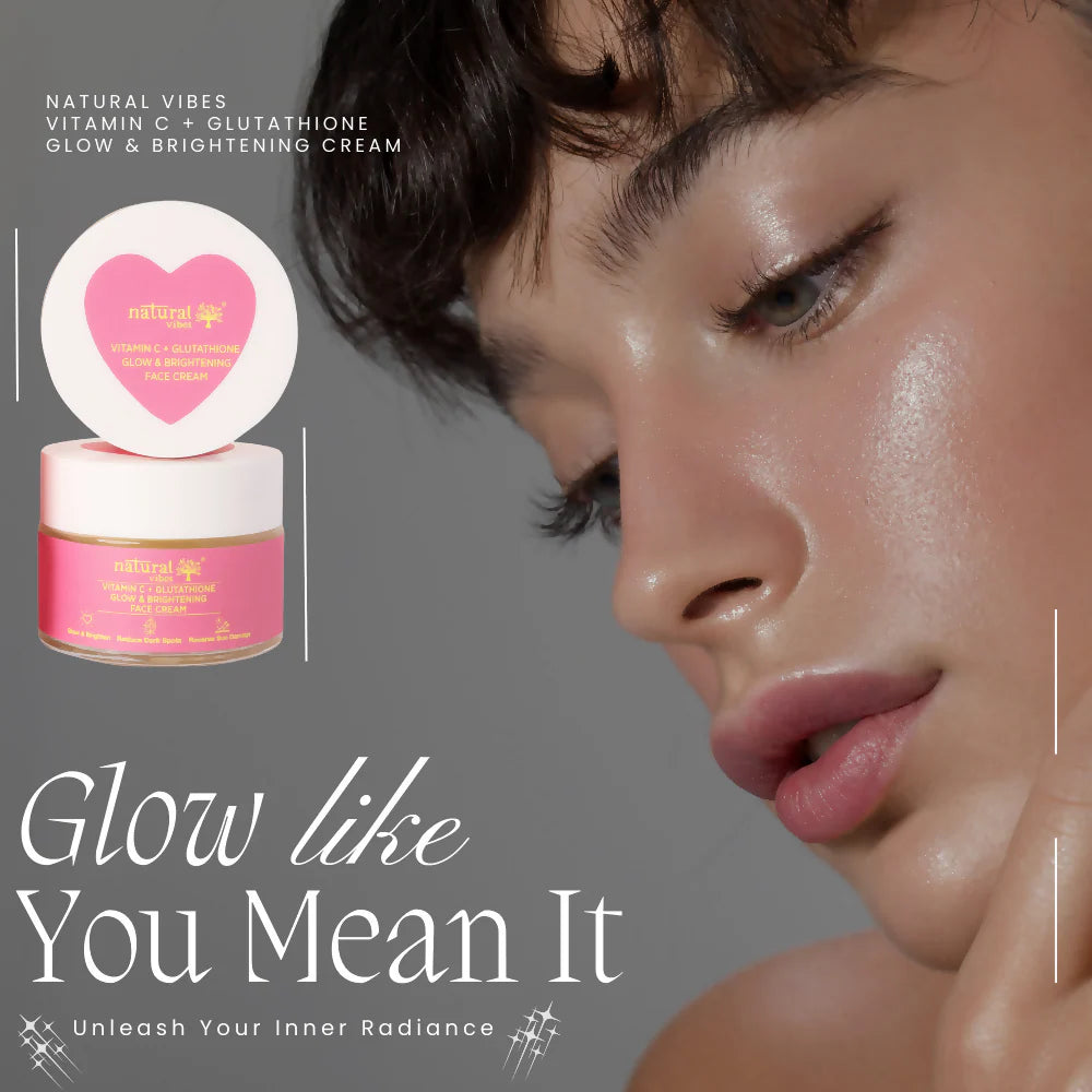 Natural Vibes Vitamin C + Glutathione Glow & Brightening Face Day & Night Cream - 50 gm